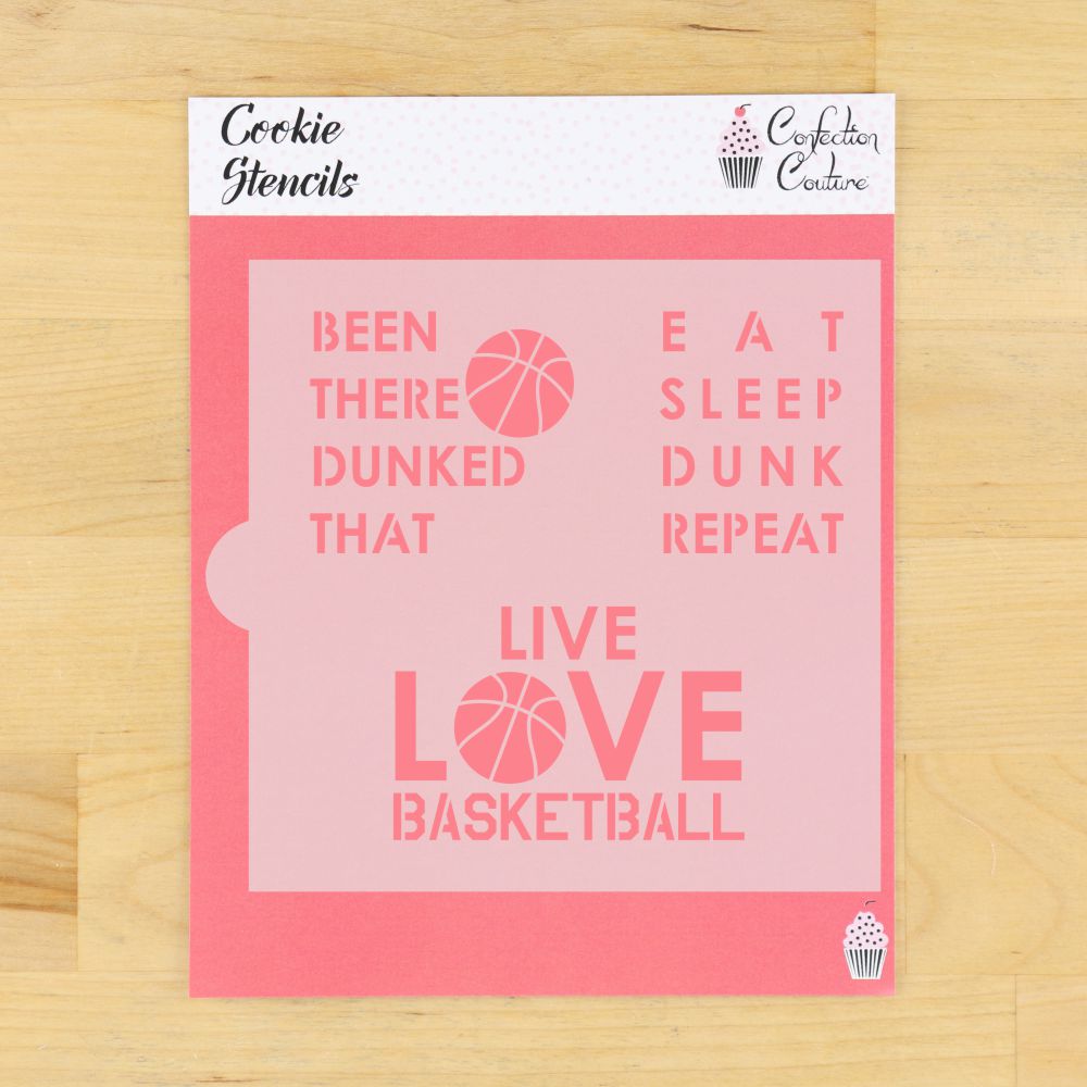 Basketball Messages Cookie Stencil