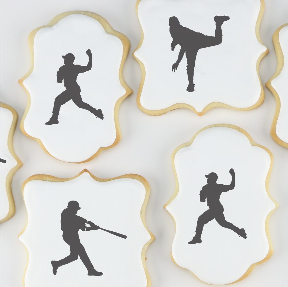 Baseball Players Cookie Stencil