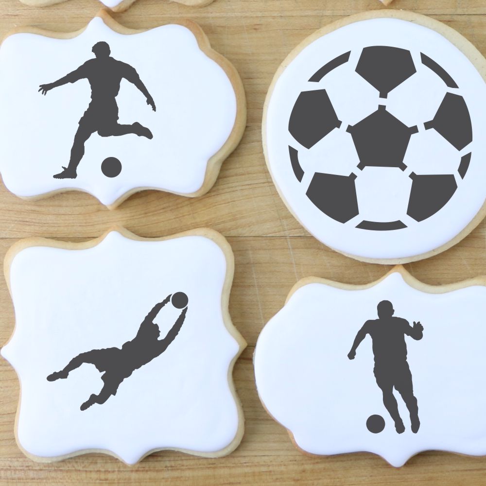 Soccer Players Cookie Stencil