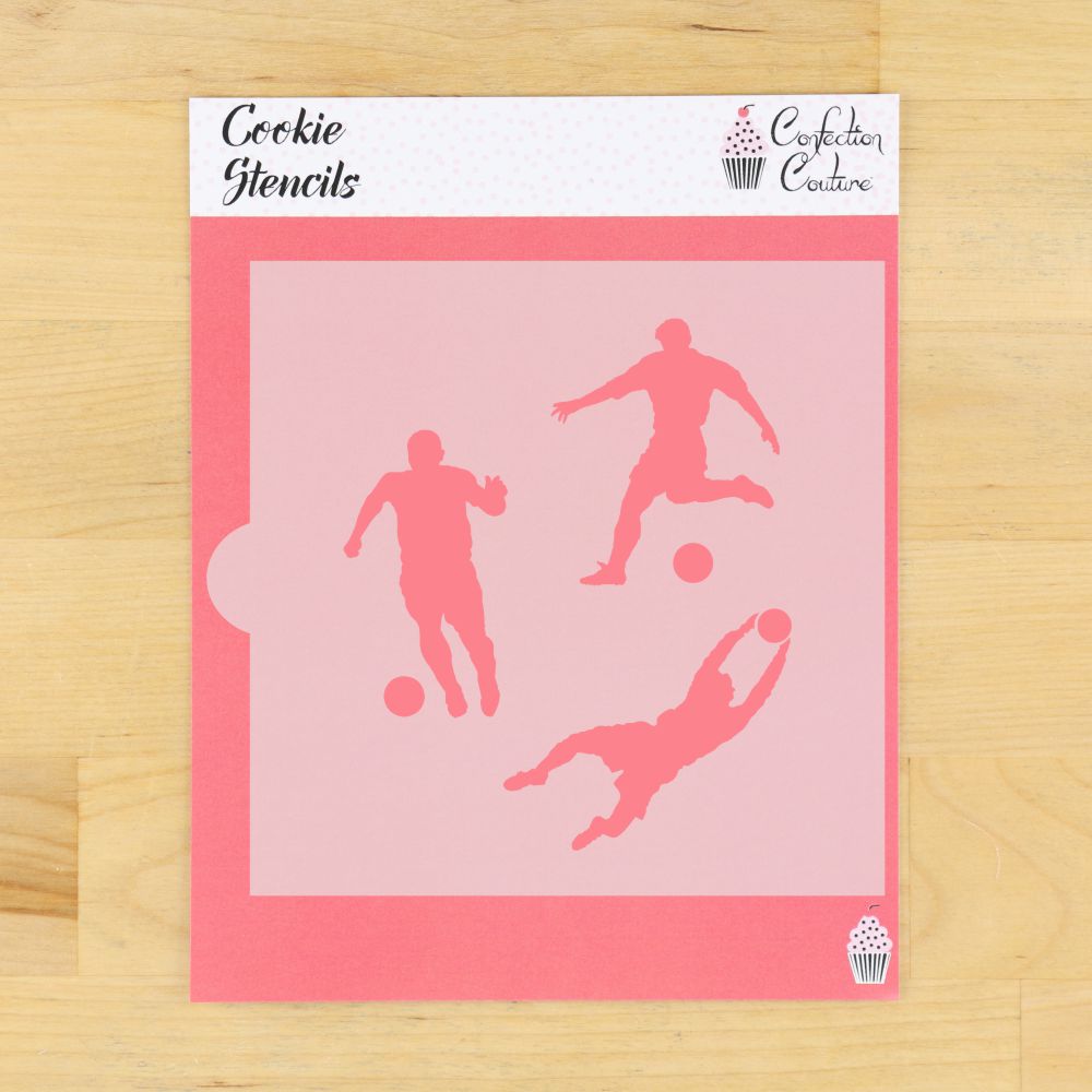 Soccer Players Cookie Stencil 