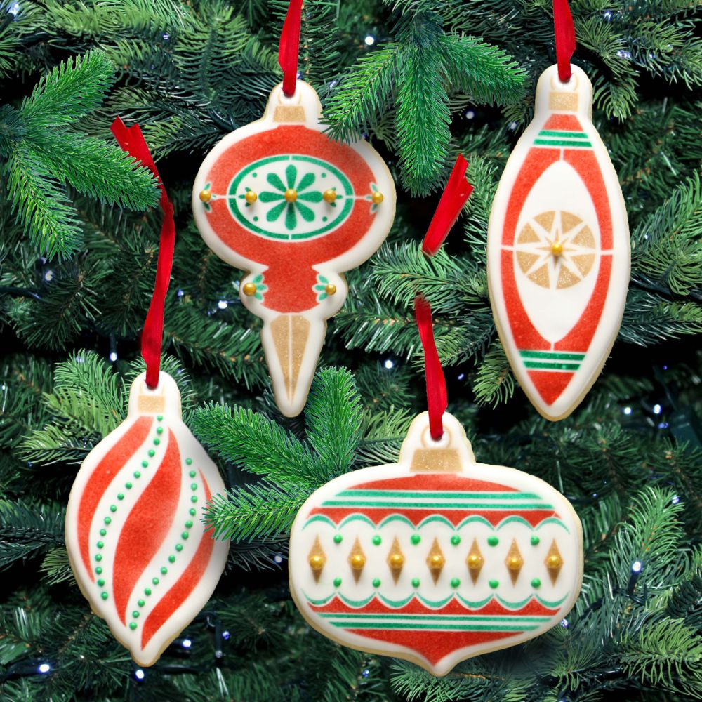 Retro Christmas Ornament Cookie Cutters