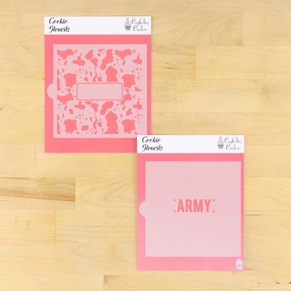 Army Camo 2 Overlay Background Cookie Stencil 