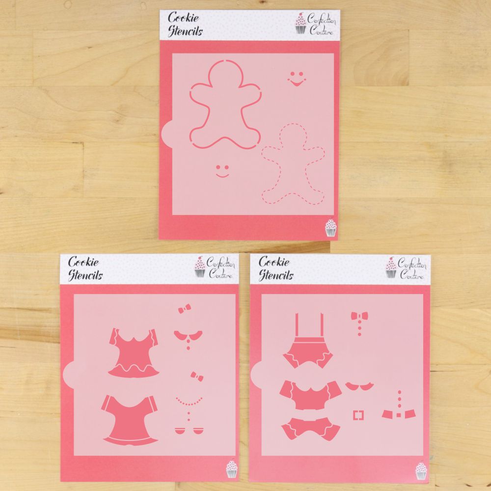 Gingerbread Cookie Stencil Set With Cookie Cutter