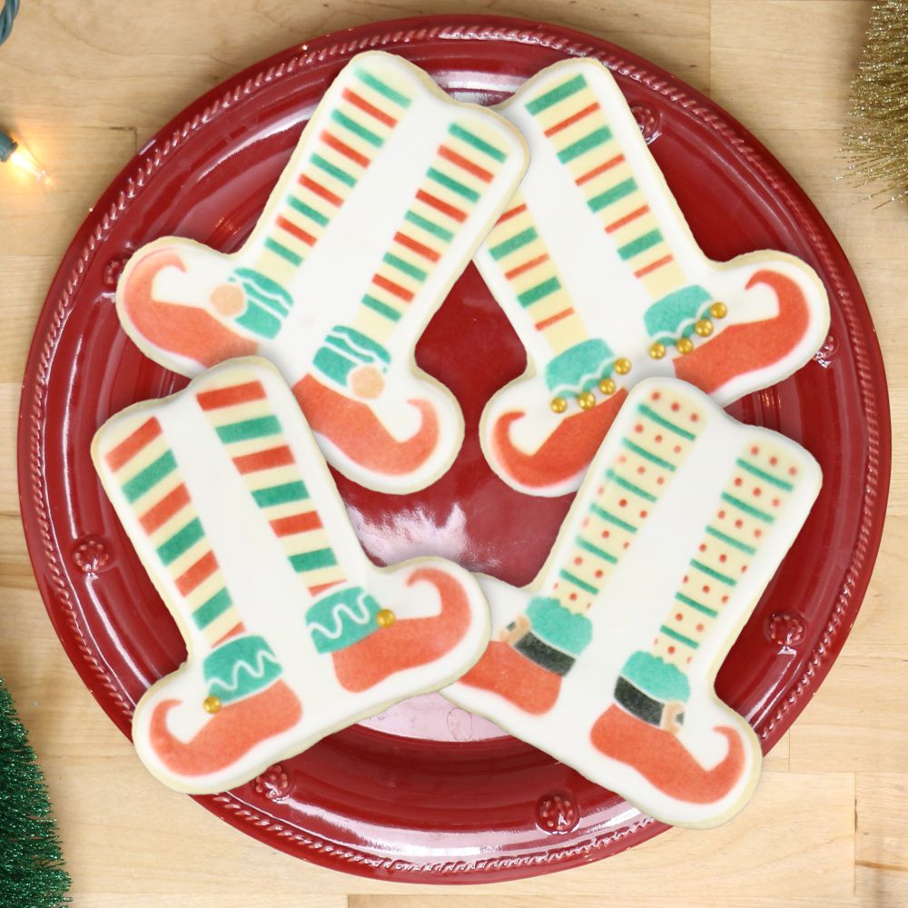 Elf Stenciled Cookies for Christmas