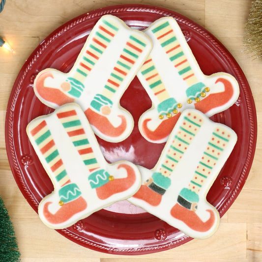 Elf Stenciled Cookies for Christmas