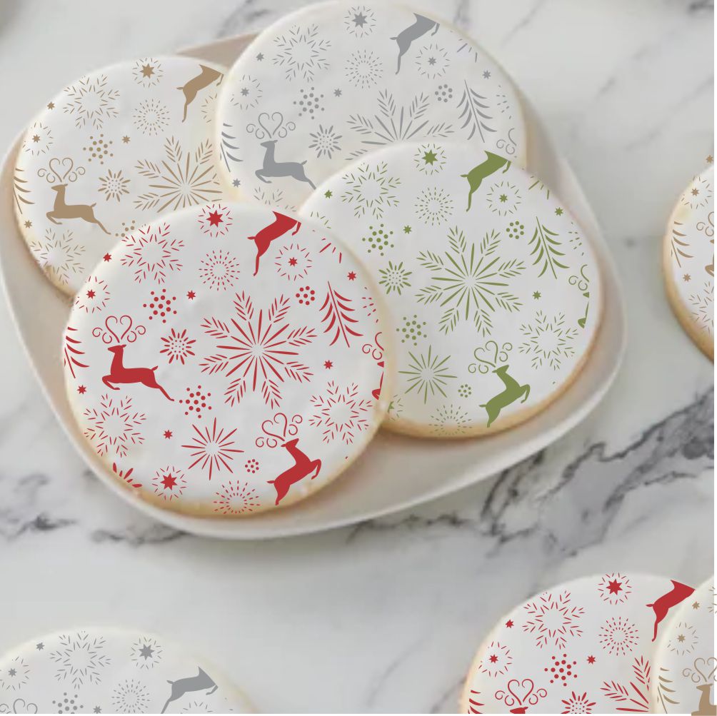 Abstract Christmas Background Cookie Stencil Set
