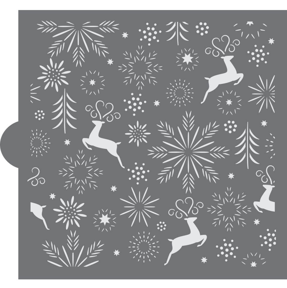 Abstract Christmas Background Cookie Stencil Set