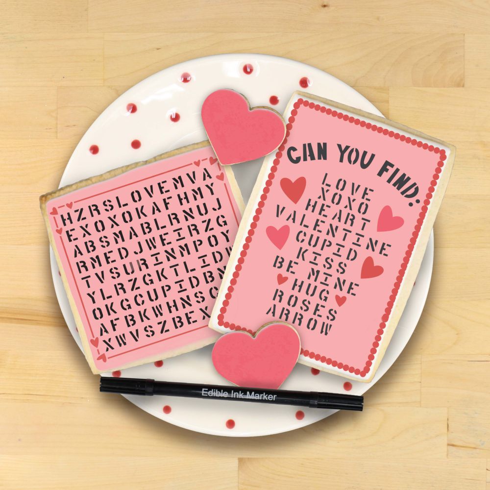 Valentine Word Search Cookies