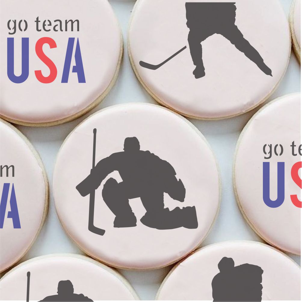 Hockey Cookie Stencil