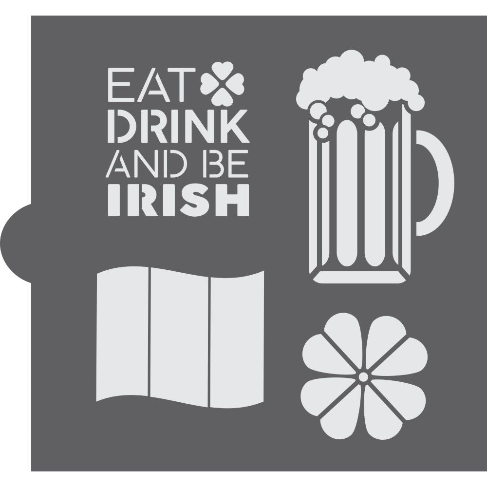 Eat Drink and Be Irish Cookie Stencil With Cookie Cutters