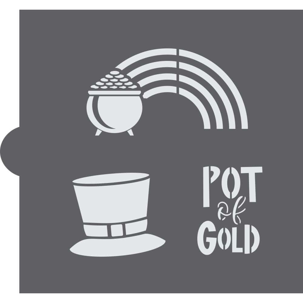 Pot Of Gold Stencil 1000x1000 Pot of Gold Cookie Stencils and Cookie Cutters – Confection Couture Stencils