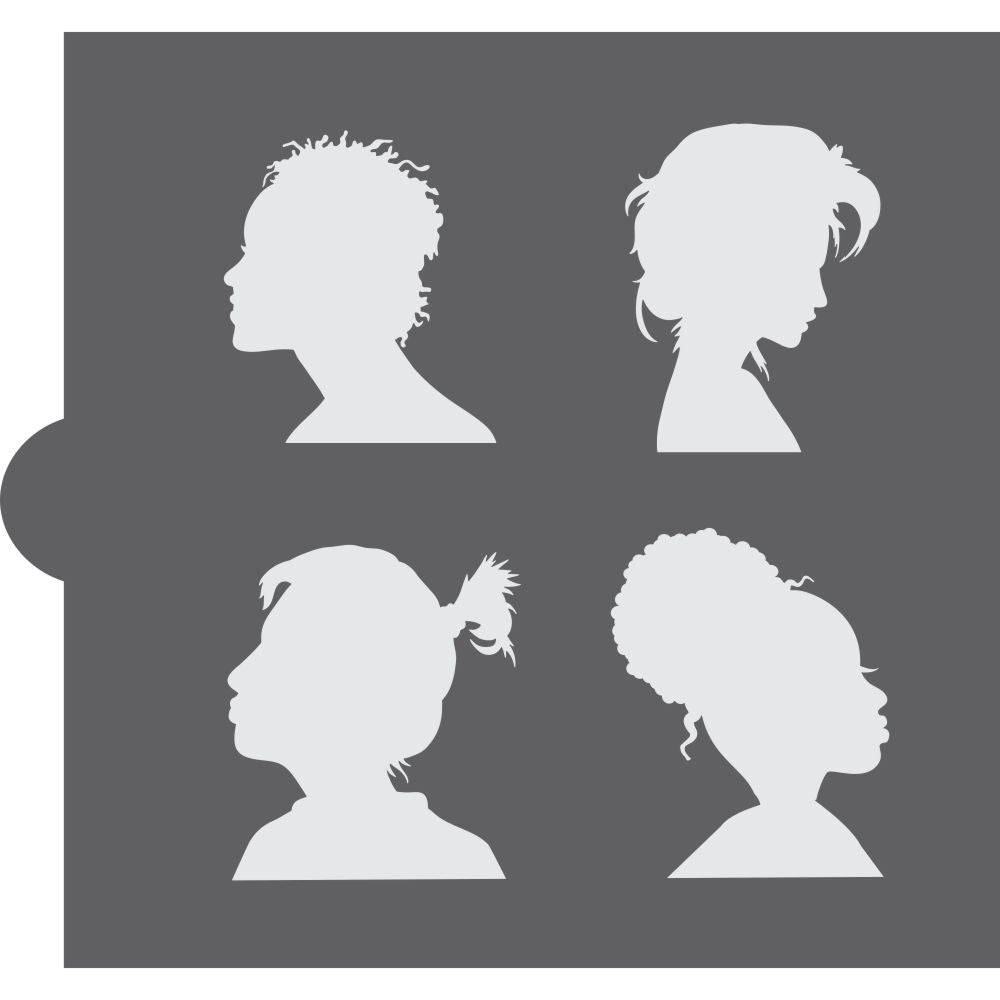 Assorted Women Silhouettes Cookie Stencil