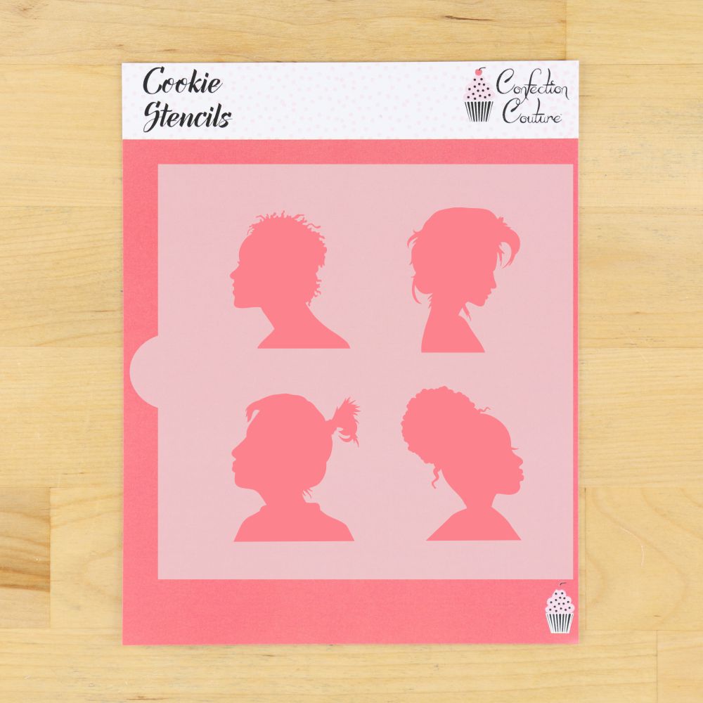 Assorted Women Silhouettes Cookie Stencil