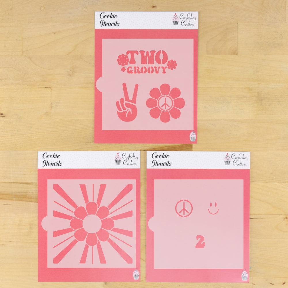 Two Groovy Cookie Stencil Set