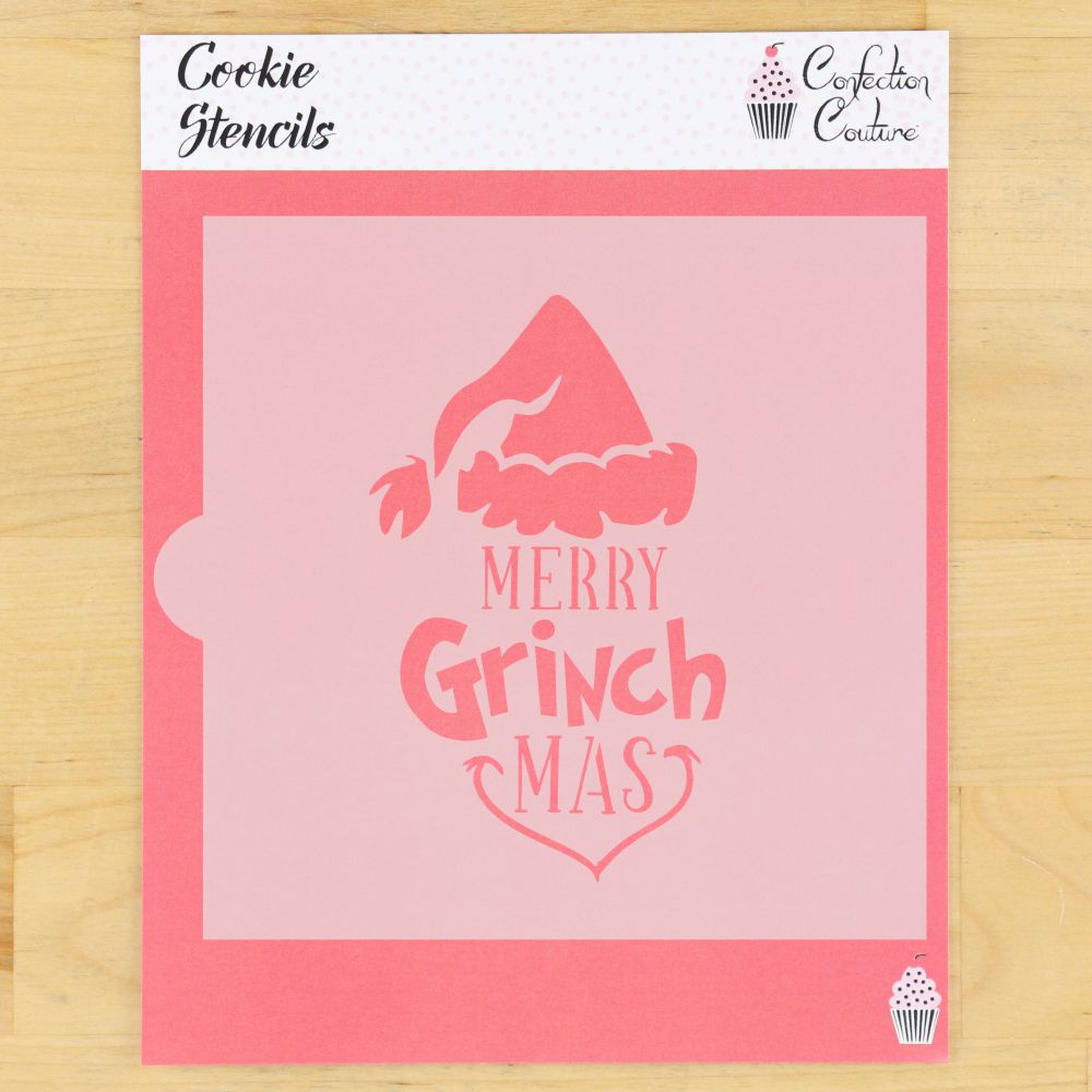 Merry Grinch Mas Cookie Stencil