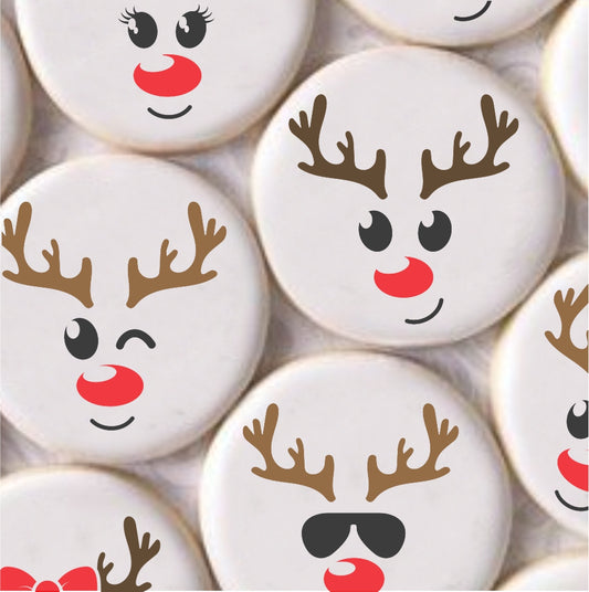 Reindeer Faces Decorated Cookies