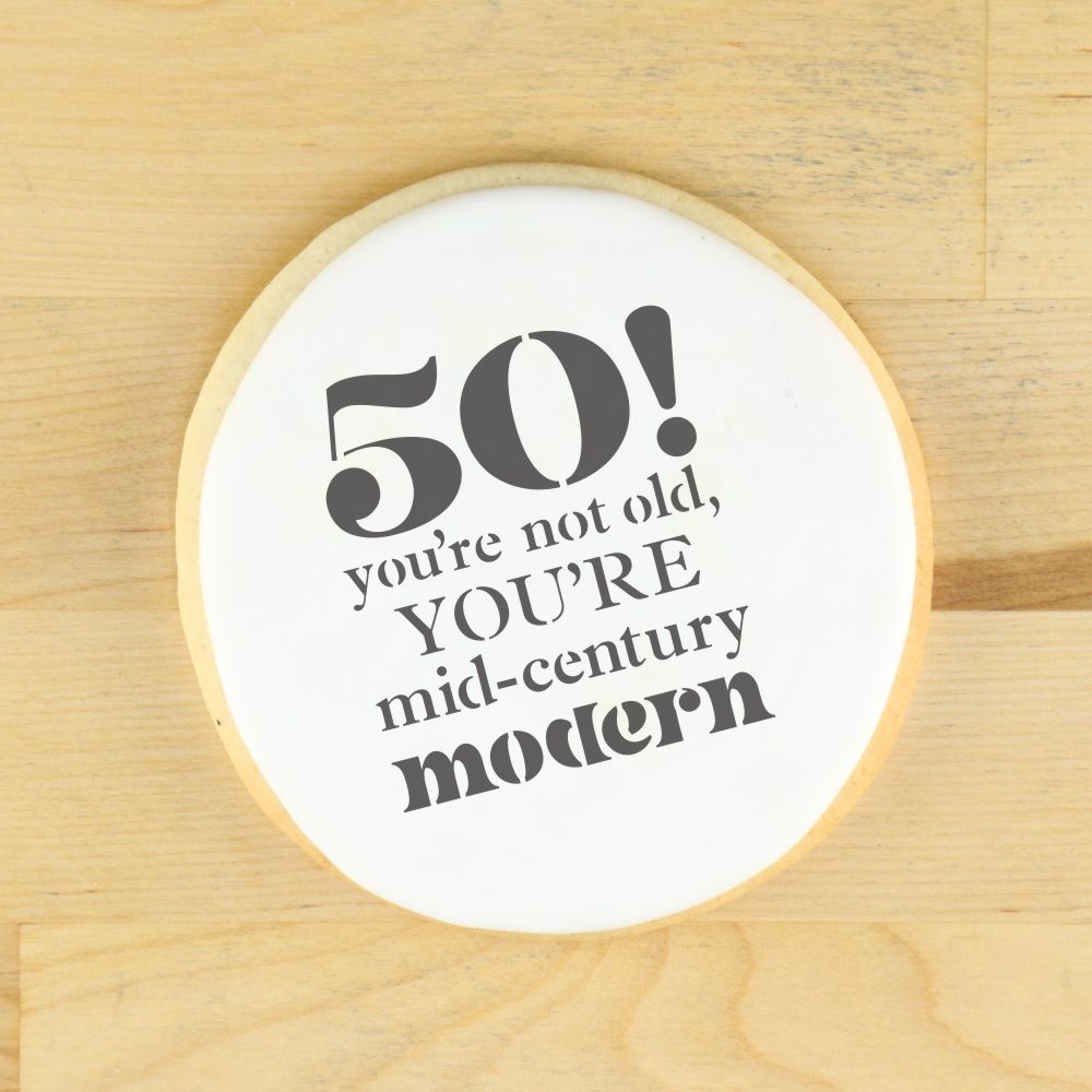 Mid Century Modern 50th Birthday Cookie Stencil