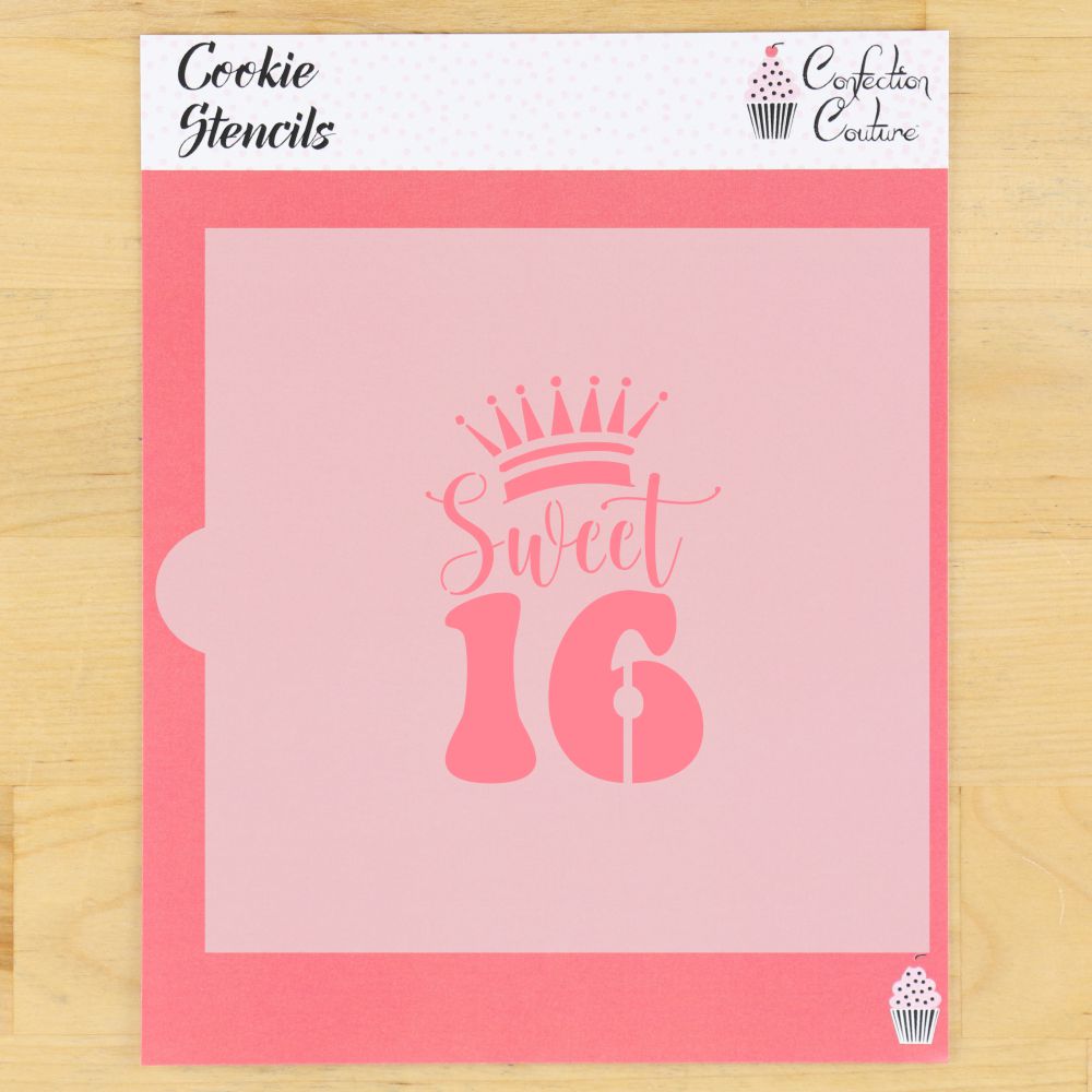 Sweet Sixteen Birthday Cookie Stencil