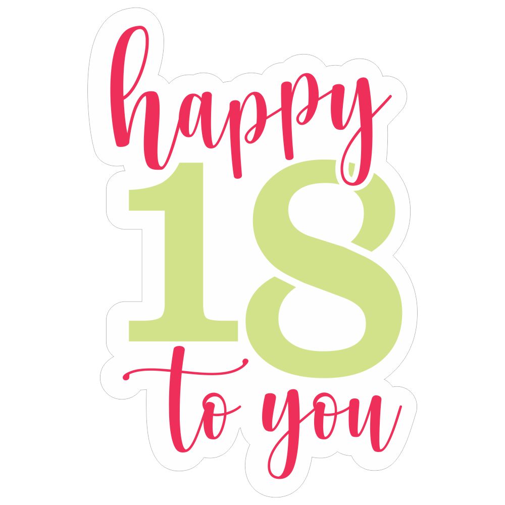 Happy 18 Birthday Cookie Stencil