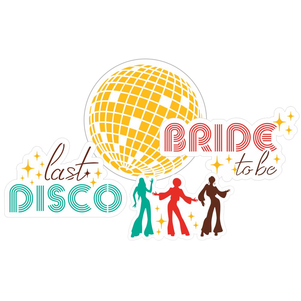 Disco Themed Bridal Shower Cookie Stencil Set