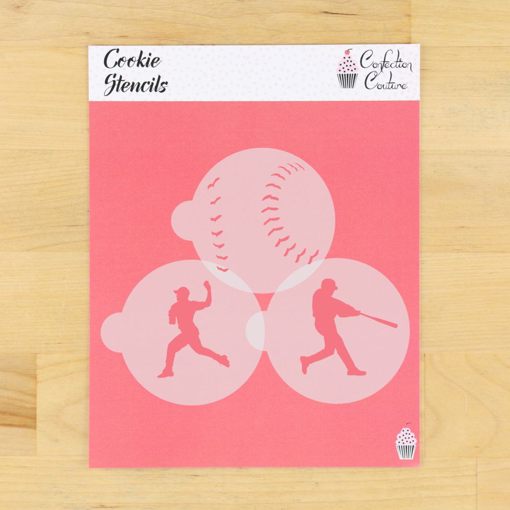 Baseball Round Cookie Stencils for Macarons