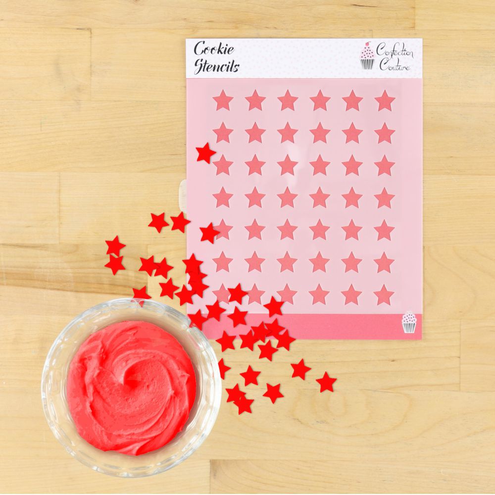 stars sprinkle stencils with royal icing