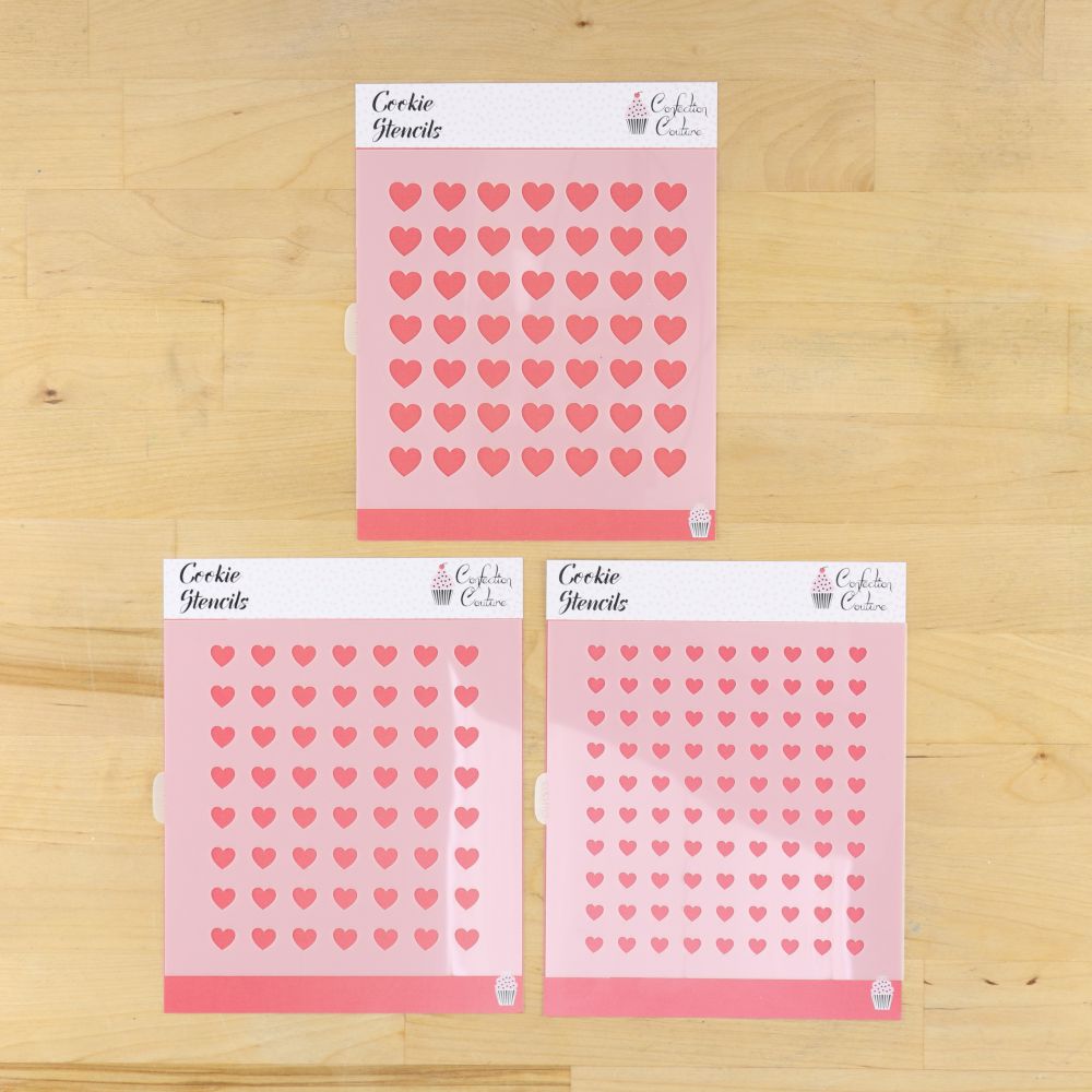 Assorted Hearts Sprinkle Stencil Set