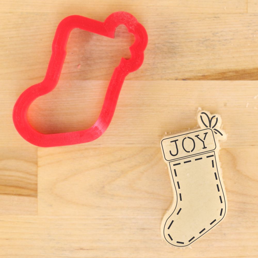 Christmas Stocking Cookie Stencil With Cookie Cutter