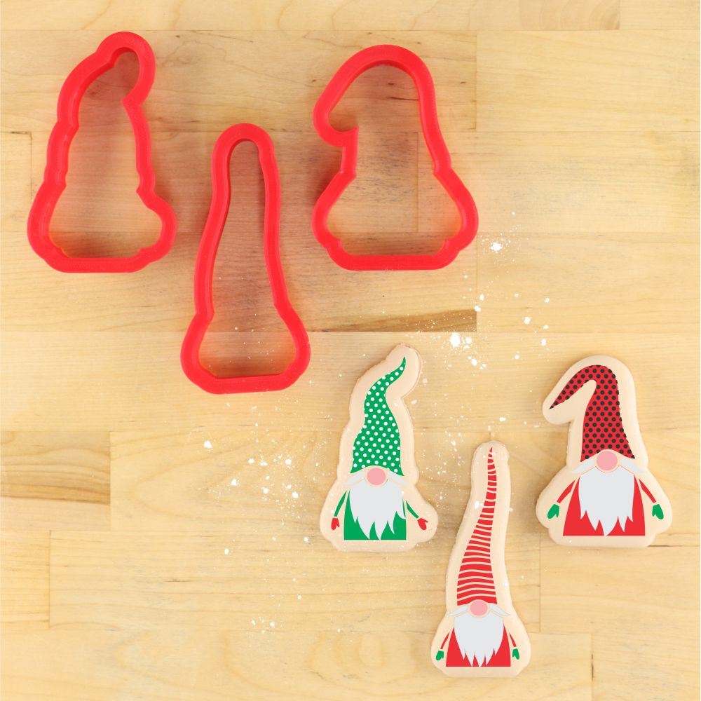 Christmas Gnome Cookie Stencils and Matching Cookie Cutter