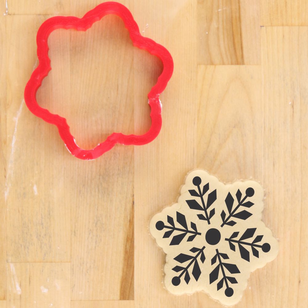 Snowflake Three Piece Cookie Stencil w/ Matching Cookie Cutters