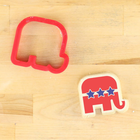 Republican Elephant Cookie Stencil With Cookie Cutter