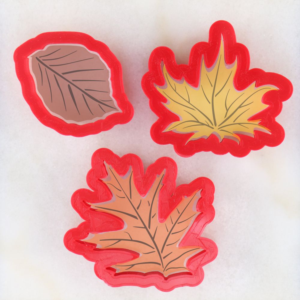 Autumn Leaf Trio Fall Cookie Stencil With Fall Cookie Cutters