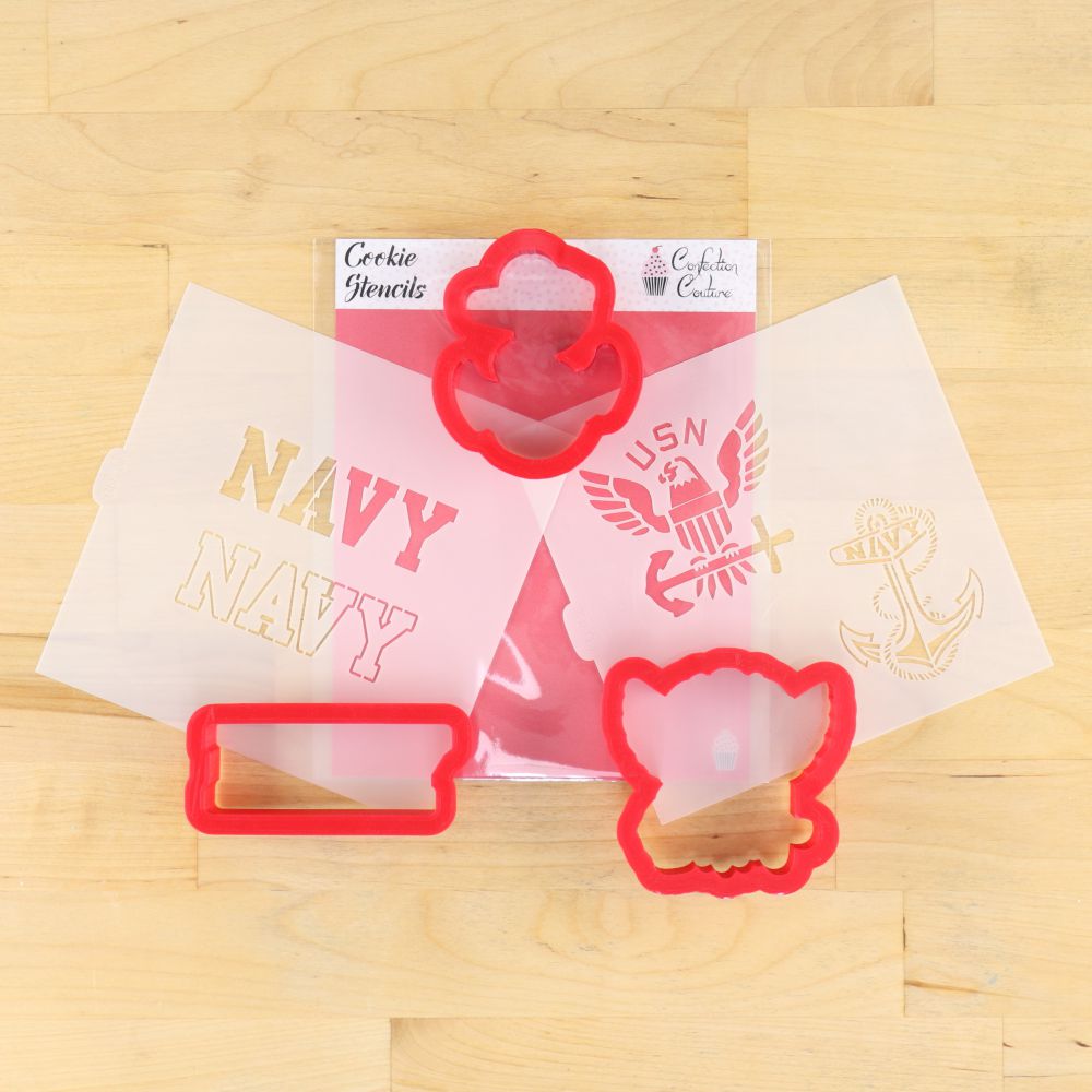 U.S. Navy Cookie Stencil Set With Cookie Cutters