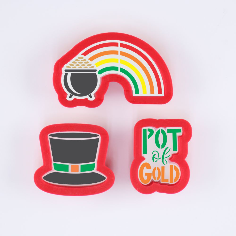 Pot of Gold Cookie Stencils With Matching St. Patrick's Day Cookie Cutters