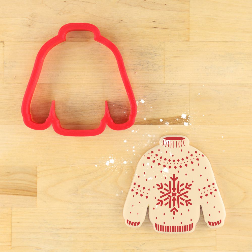 Christmas Sweater Cookie Stencil With Matching Sweater Cookie Cutter