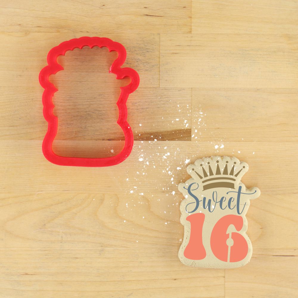 Sweet Sixteen Cookie Stencil with Matching Cookie Cutter