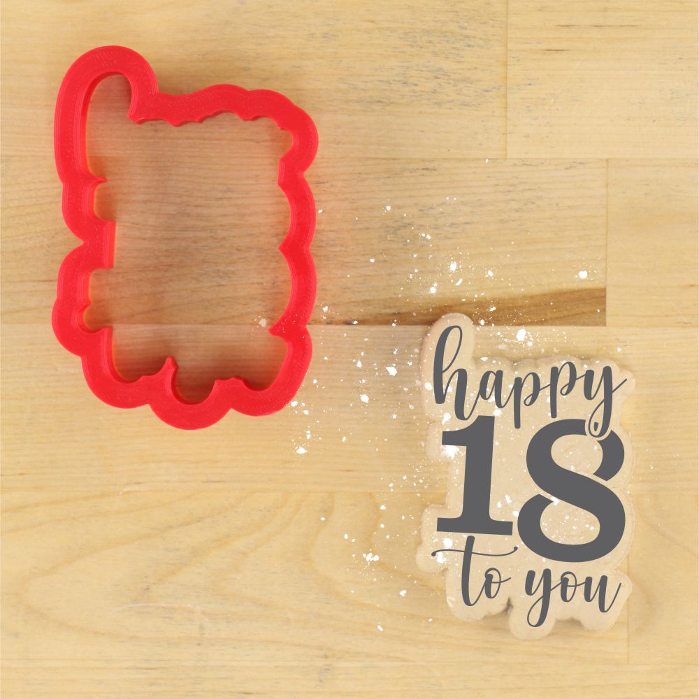Happy 18 Birthday Cookie Stencil with a Matching Cookie Cutter for 18th Birthday