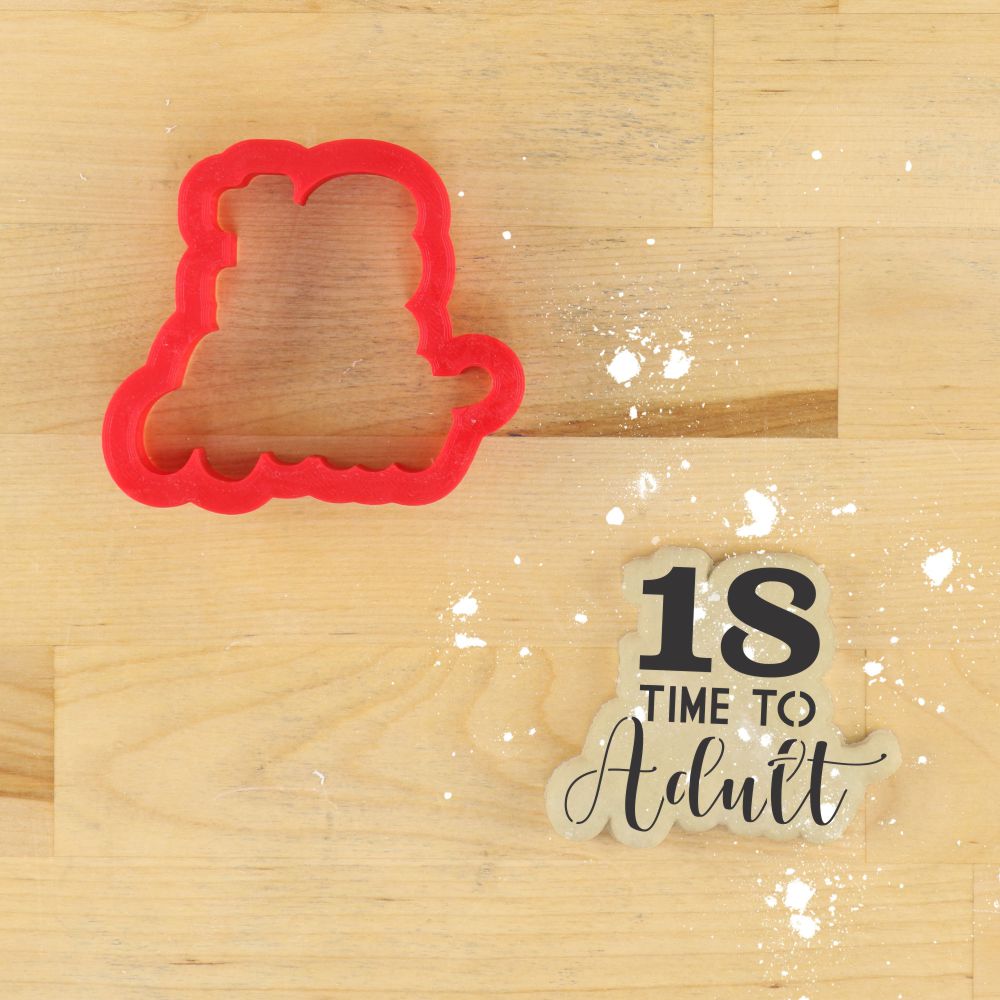 Time to Adult 18 Birthday Cookie Stencil with matching cookie cutters for 18th birthday party