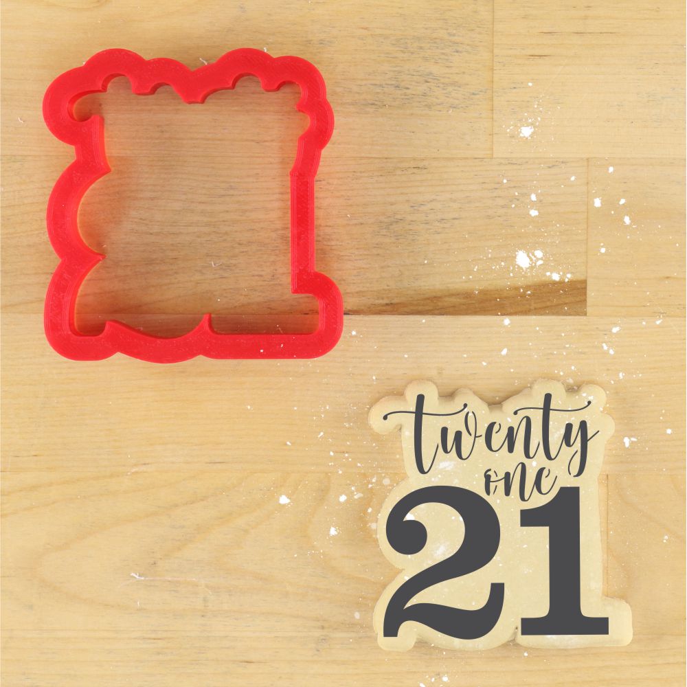 Twenty One Birthday Cookie Stencil With Cookie Cutter
