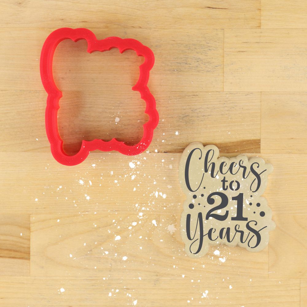 Cheers to Twenty One Years Birthday Cookie Stencil