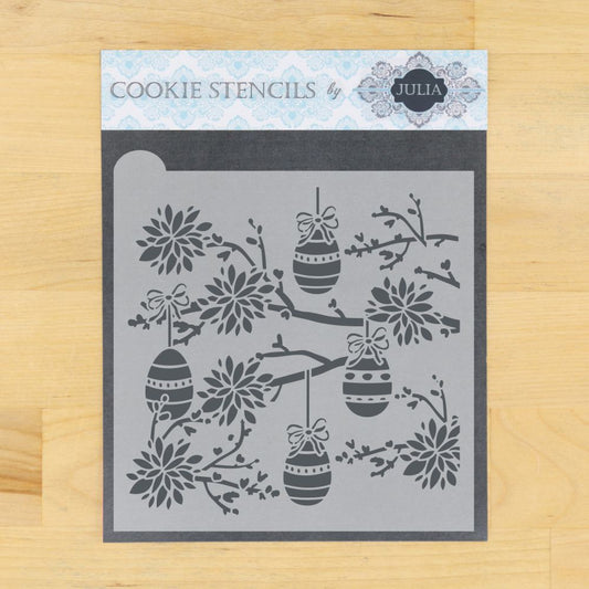Whimsical Easter Prettier Plaques Background Cookie Stencil
