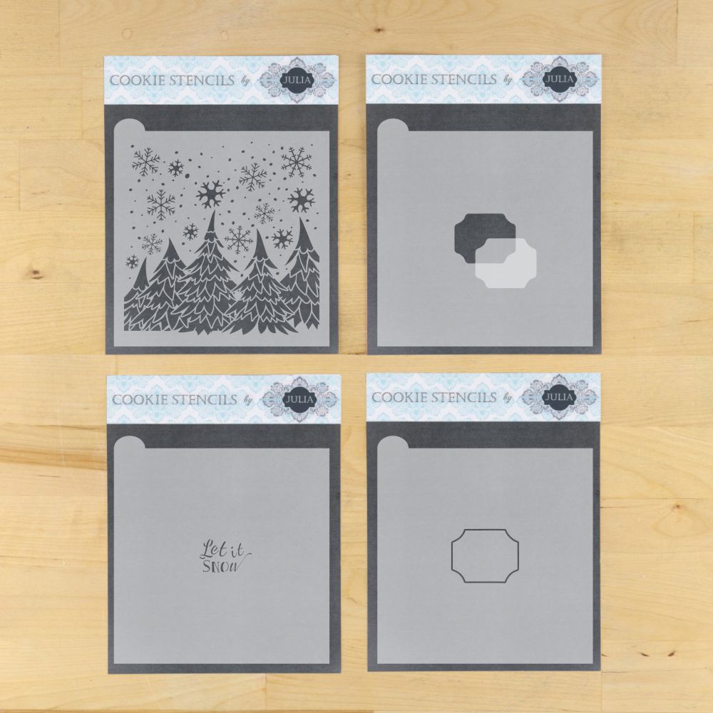 Winter Wonderland Prettier Plaques Cookie Stencil 5 Pc Set