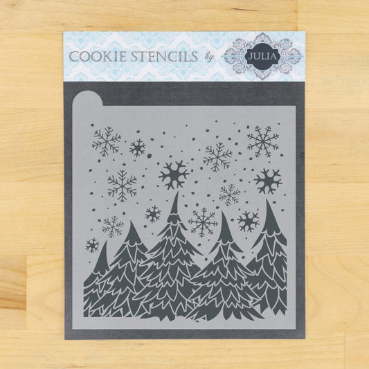 Winter Wonderland Prettier Plaques Background Cookie Stencil