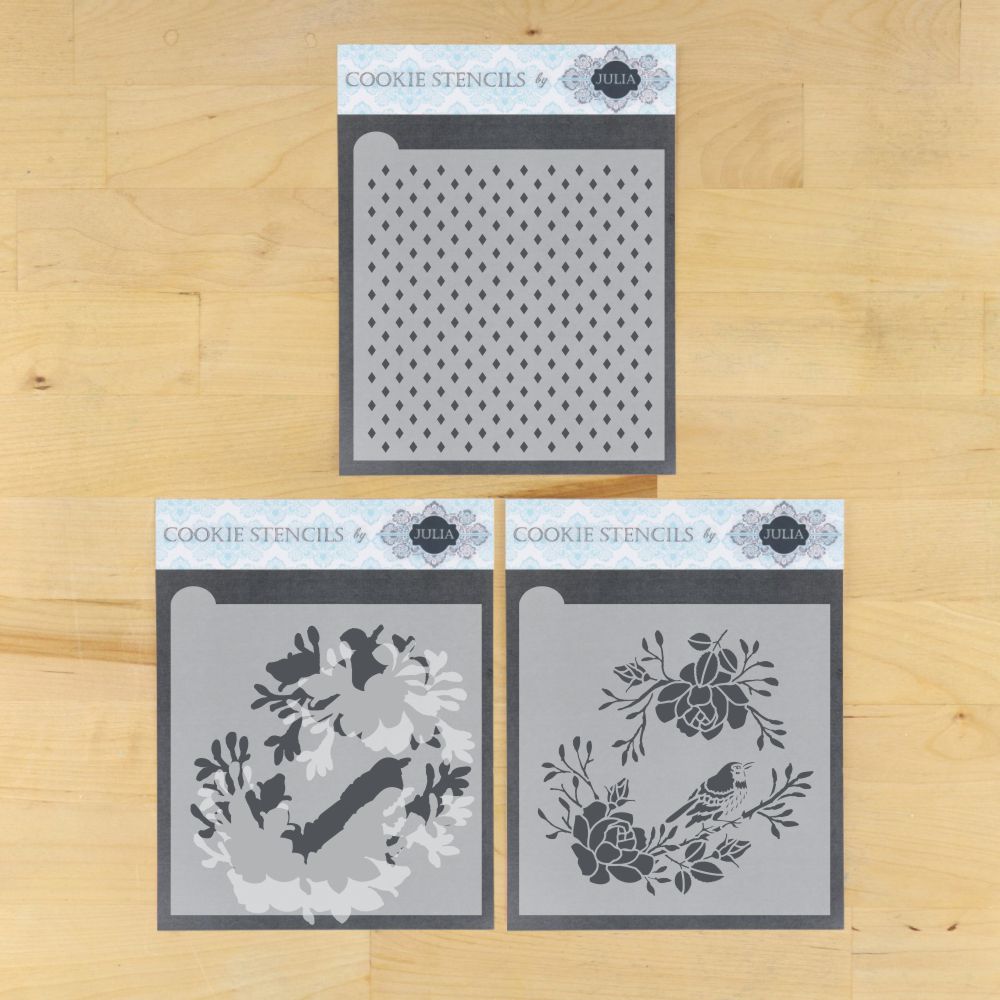 In Bloom Dynamic Duos Background Cookie Stencil Set