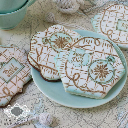 Seas the Day Dynamic Duos Messages Cookie Stencil Set