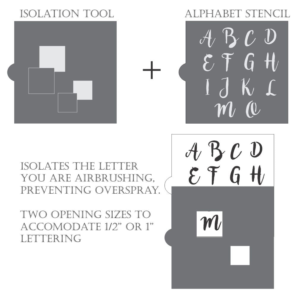 Isolation Masking Tool for Alphabet Cookie Stencil Sets