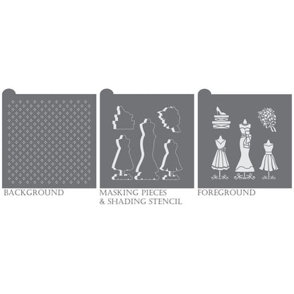 Bridal Party Background Cookie Stencil set by Julia Usher