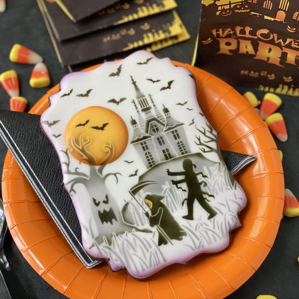 A Haunting We Will Go Decorated Halloween Cookies by Julia Usher