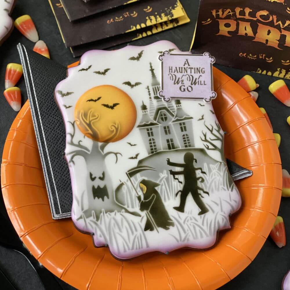 A Haunting We Will Go Decorated Halloween Cookies by Julia Usher