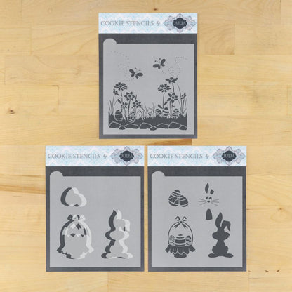 Hopping Into Spring Dynamic Duos Background Cookie Stencil Set